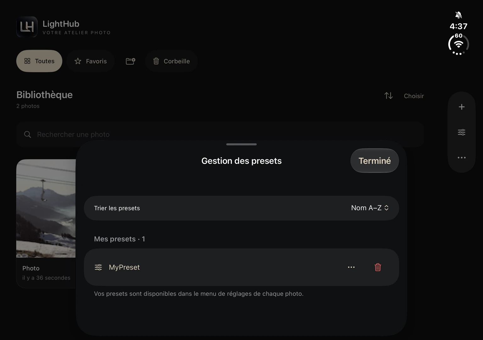 LightHub sur iPhone Duo : Gardez votre signature.